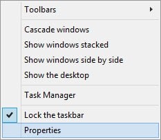 thay đổi vị trí thanh Taskbar